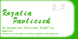 rozalia pavlicsek business card